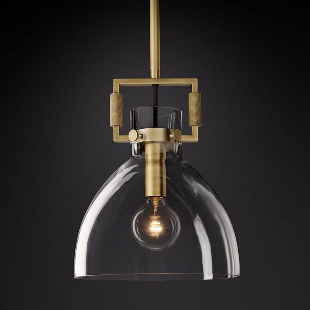 10 Inch Clear Glass Dome Pendant Light - Machinist