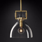 10 Inch Clear Glass Dome Pendant Light - Machinist