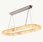 57 Inch Lisse Oval Alabaster Chandelier - Rivage