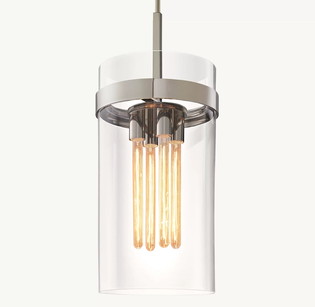 12 Inch Cylindrical Glass Pendant Light - Ravelle