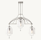 48 Inch Bell Glass Linear Chandelier - Fulcrum