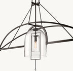 61 Inch Bell Glass Linear Chandelier - Fulcrum
