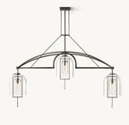 61 Inch Bell Glass Linear Chandelier - Fulcrum