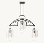 48 Inch Bell Glass Linear Chandelier - Fulcrum