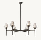 42 Inch Torchiere Crystal Arm Chandelier - Tulip
