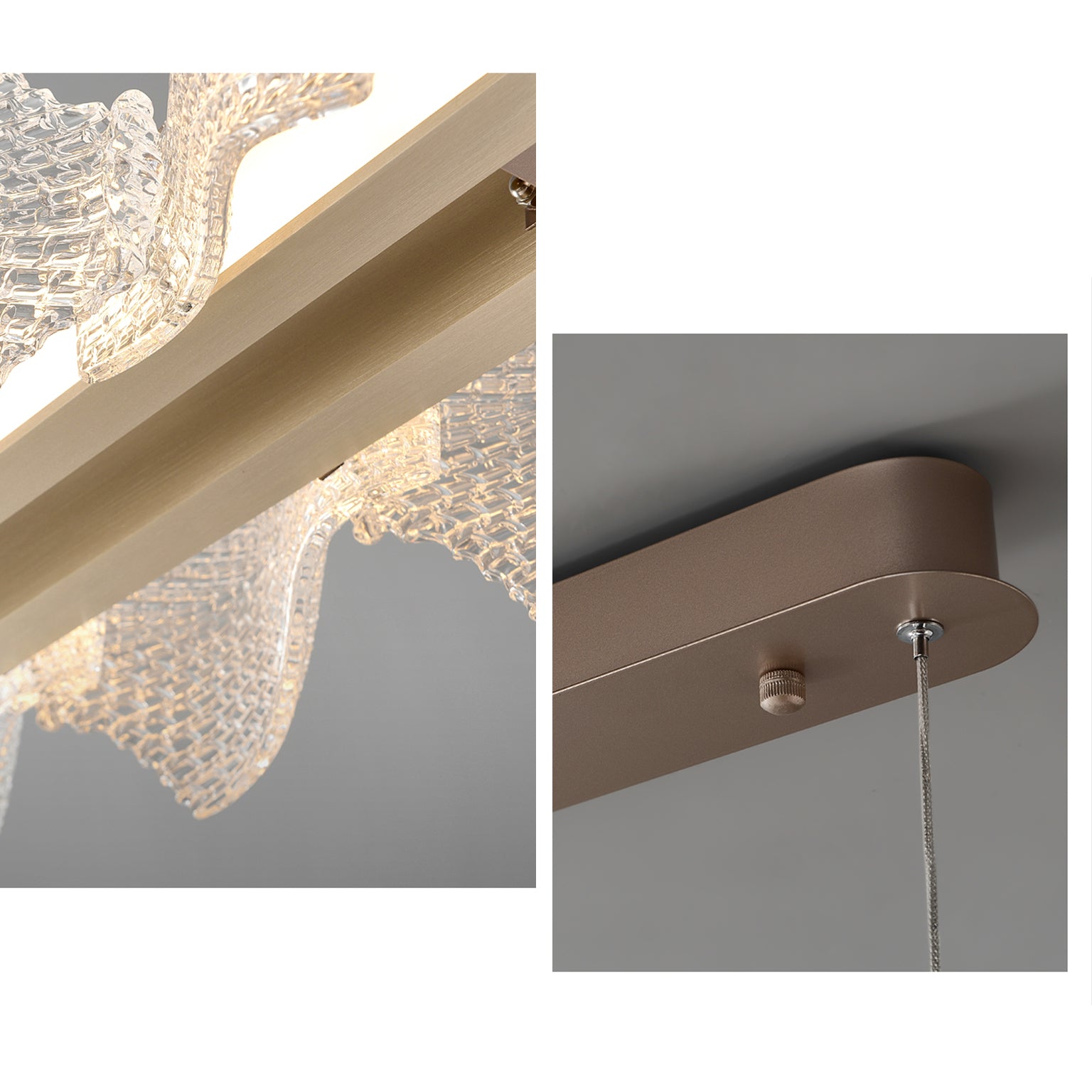 47 Inch Long LED Textured Acrylic Chandelier - Caelan