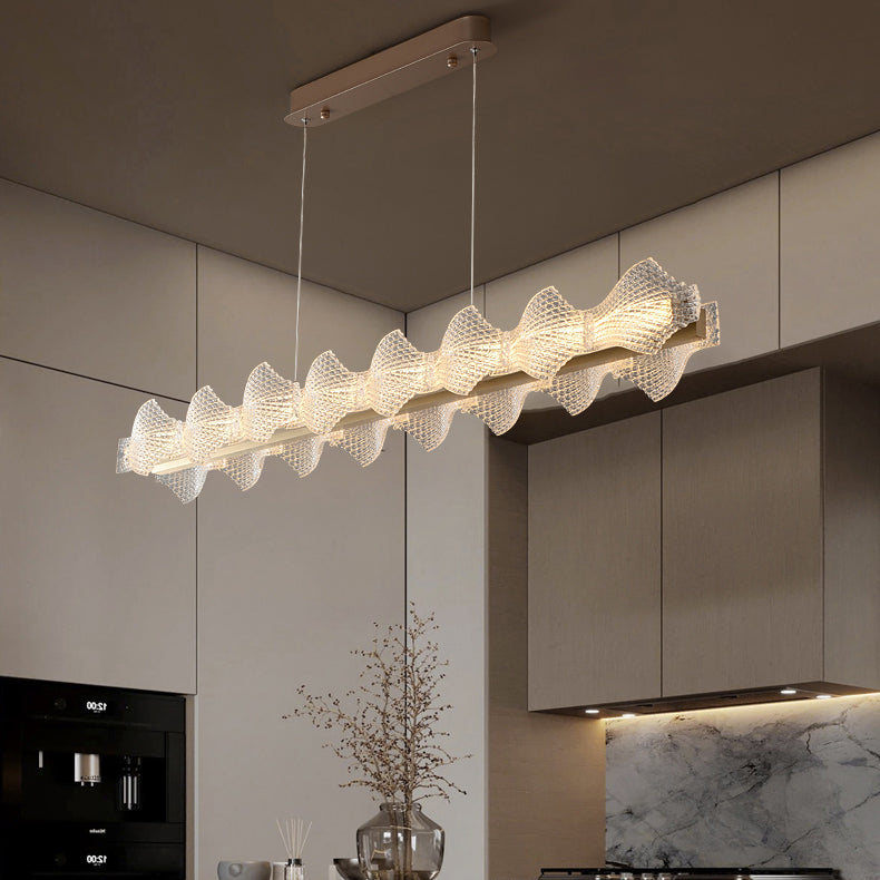 47 Inch Long LED Textured Acrylic Chandelier - Caelan