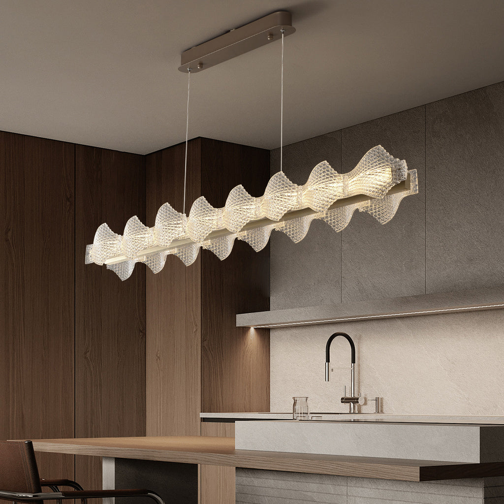 47 Inch Long LED Textured Acrylic Chandelier - Caelan