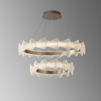 32 Inch Textured Acrylic Tiered Chandelier - Caelan