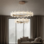 32 Inch Textured Acrylic Tiered Chandelier - Caelan