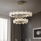32 Inch Textured Acrylic Tiered Chandelier - Caelan