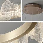 32 Inch Textured Acrylic Round Chandelier - Caelan