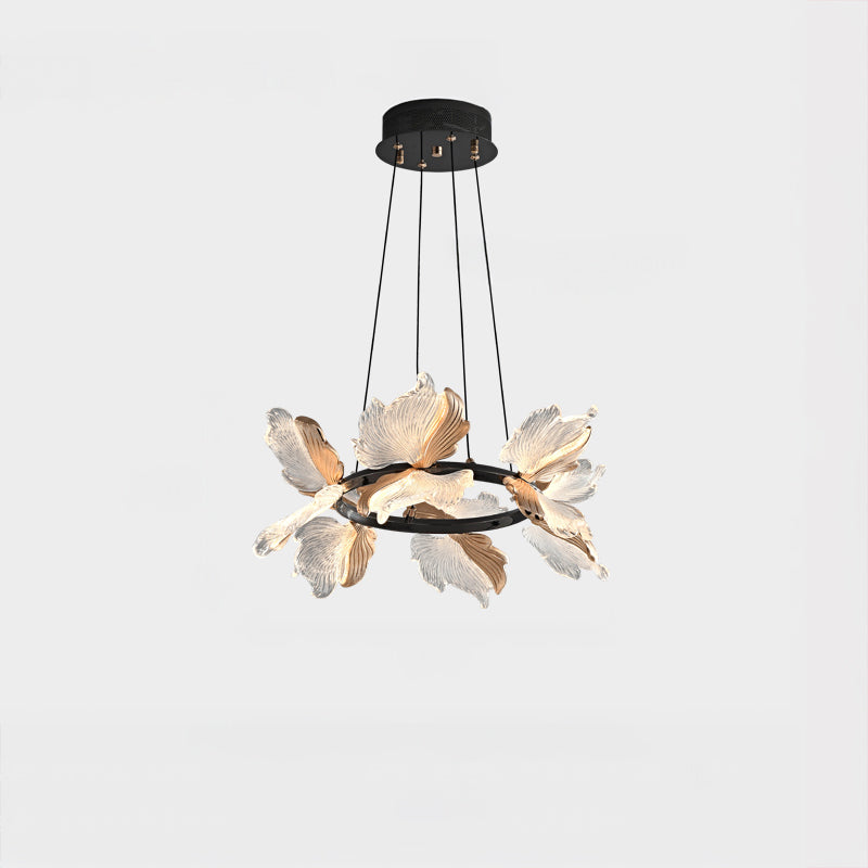 20 Inch Leaf Ring Chandelier - Flora