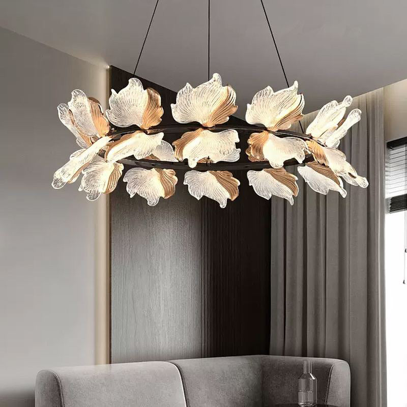 39 Inch Leaf Ring Chandelier - Flora