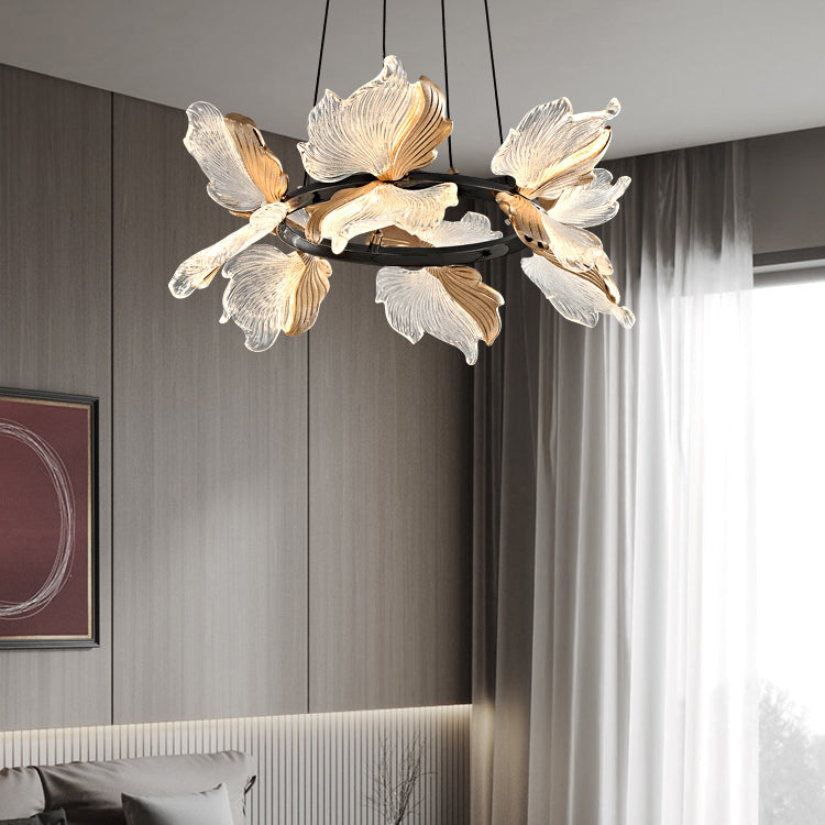 20 Inch Leaf Ring Chandelier - Flora