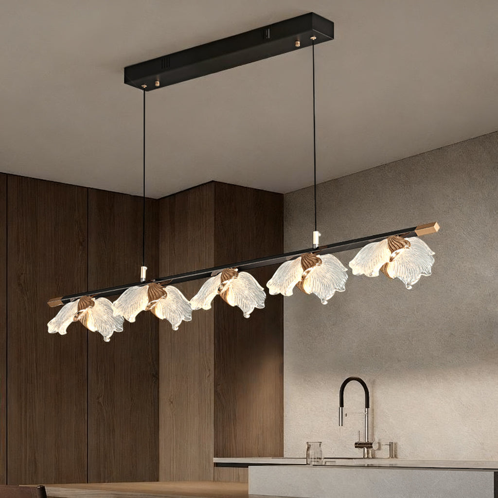 47 Inch Leaf Linear Chandelier - Flora