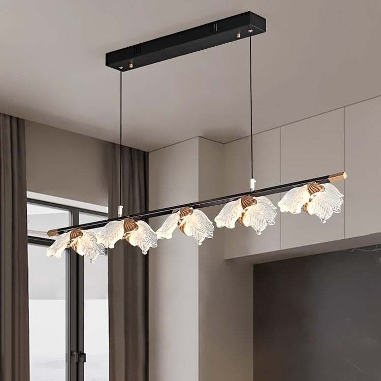 47 Inch Leaf Linear Chandelier - Flora