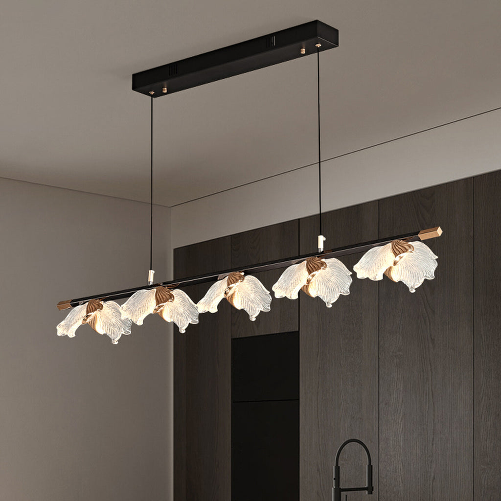 47 Inch Leaf Linear Chandelier - Flora