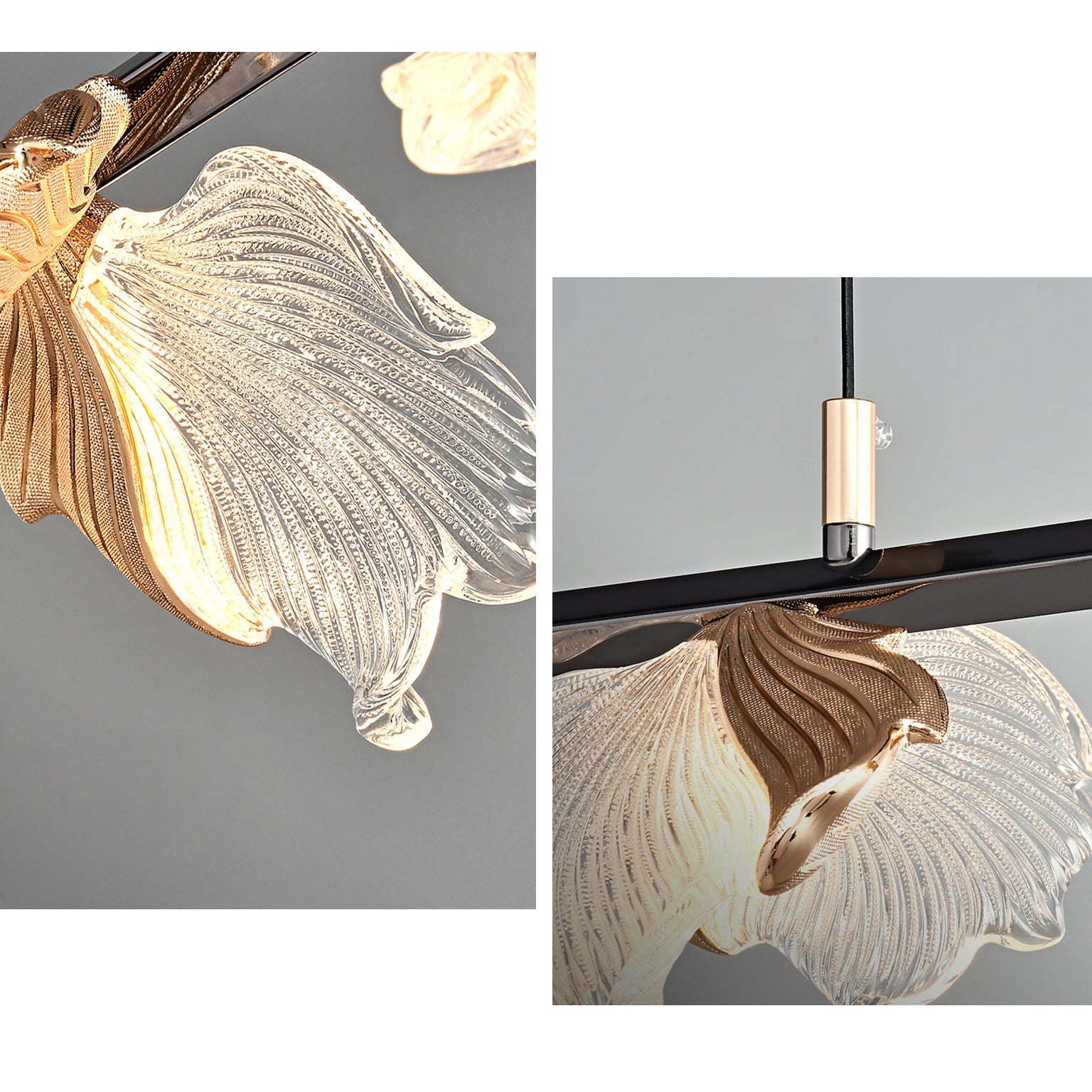 51 Inch Leaf Linear Chandelier - Flora