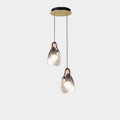 Two Ribbed Glass Drop Pendant Light- Clara