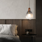 Three Ribbed Glass Drop Pendant Light- Clara