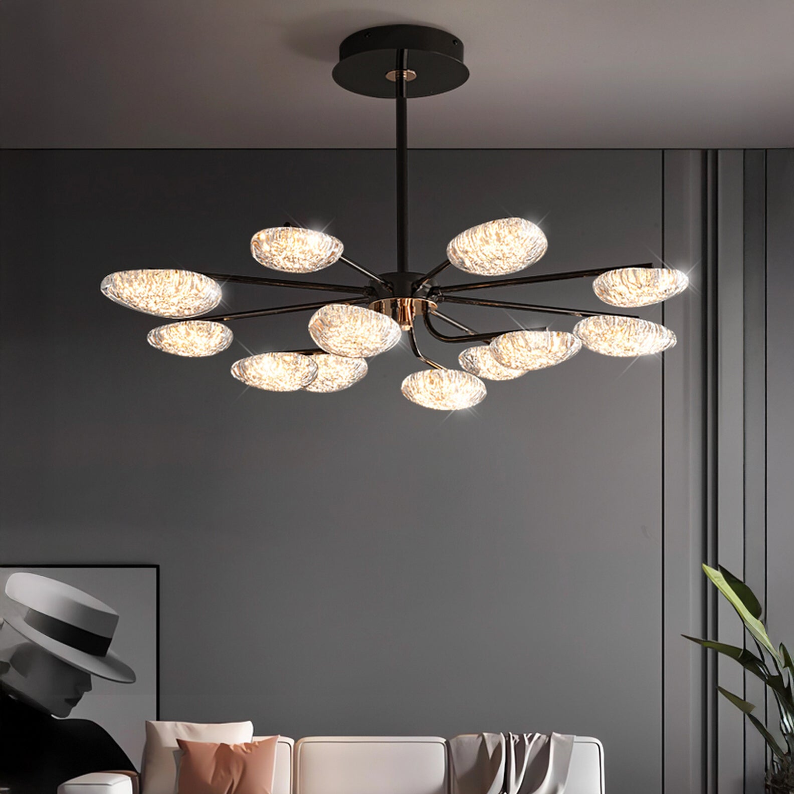 39 Inch irregular Arm Chandelier - Asteria