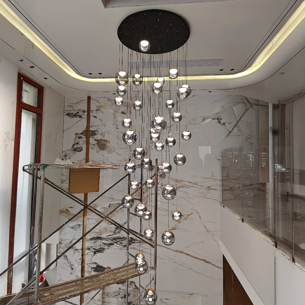 39 Inch Forty-One Globe Glass Pendant Chandelier- Nova