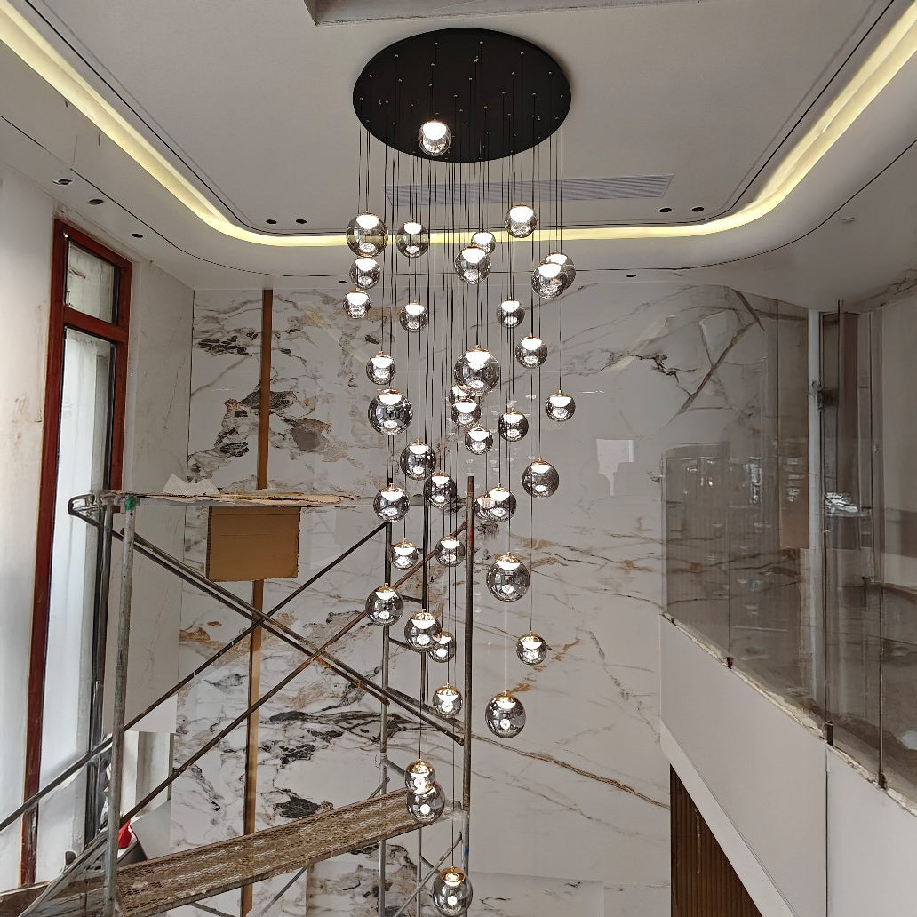 39 Inch Forty-One Globe Glass Pendant Chandelier- Nova