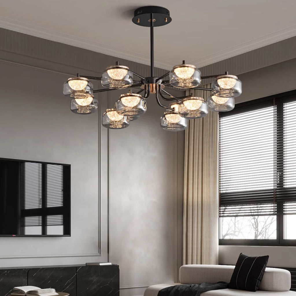36 Inch Glass Arm Chandelier - Celeste