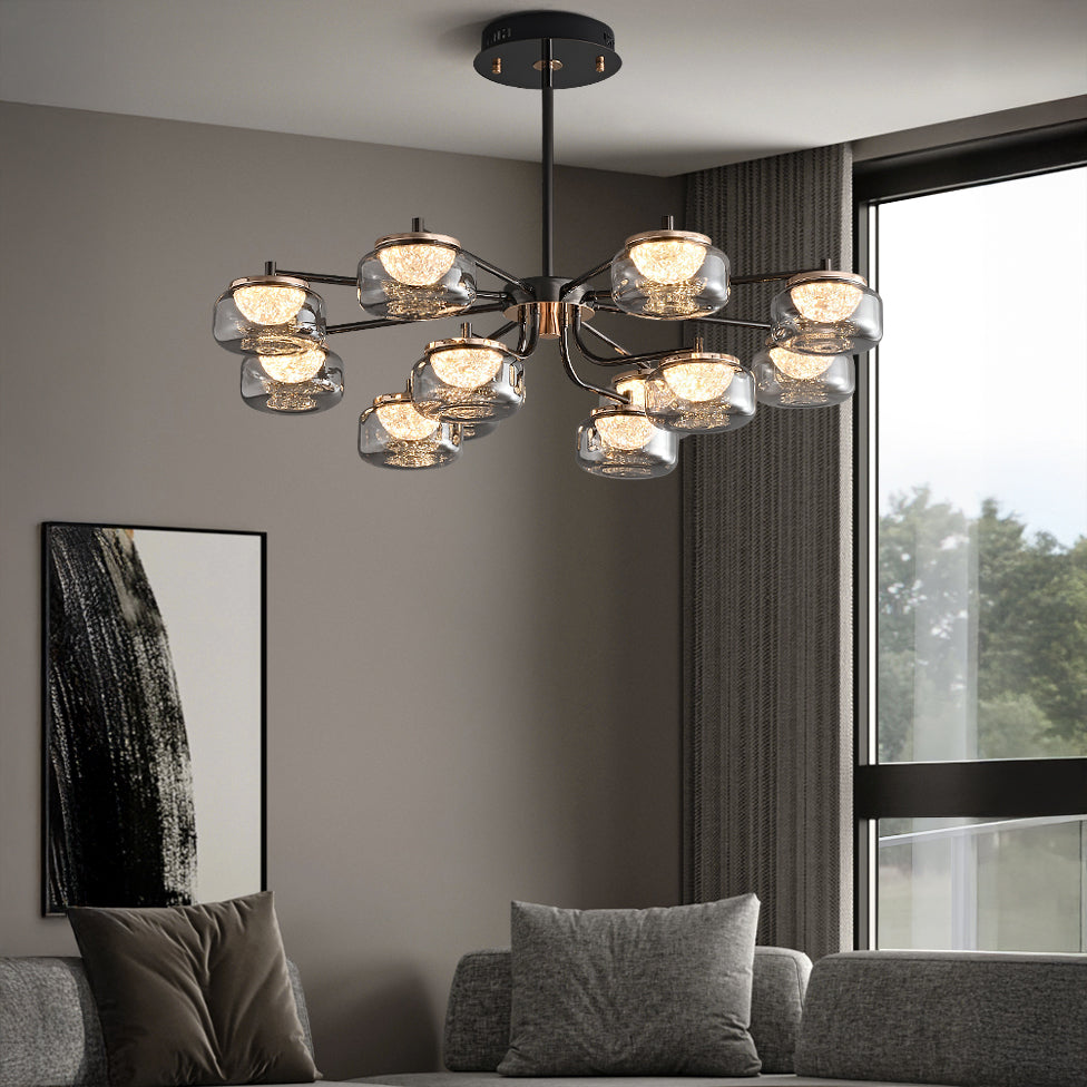 36 Inch Glass Arm Chandelier - Celeste