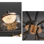 24 Inch Glass Arm Chandelier - Celeste