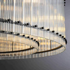 60 Inch Ribbed Glass Round Chandelier - San Marco