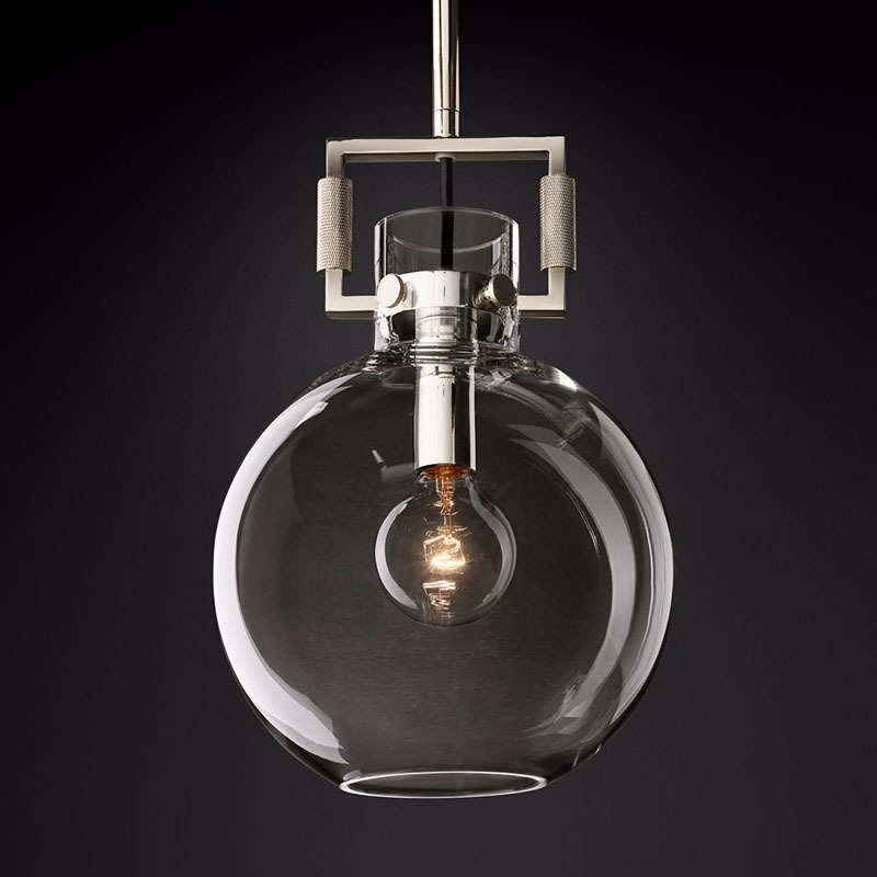 10 Inch Clear Glass Globe Pendant Light - Machinist