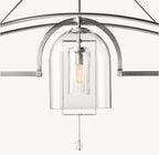 61 Inch Bell Glass Linear Chandelier - Fulcrum