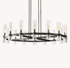 48 Inch Cylindrical Glass Candle Round Chandelier - Ravelle
