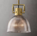 10 Inch Ribbed Glass Dome Pendant Light - Machinist
