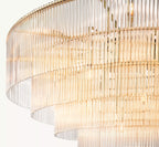 50 Inch Crystal Rod Tiered Chandelier - Amadeo