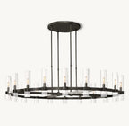 60 Inch Cylindrical Glass Candle Round Chandelier - Ravelle