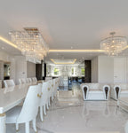 62 Inch Chain Crystal Tiered Rectangular Chandelier - Marignan