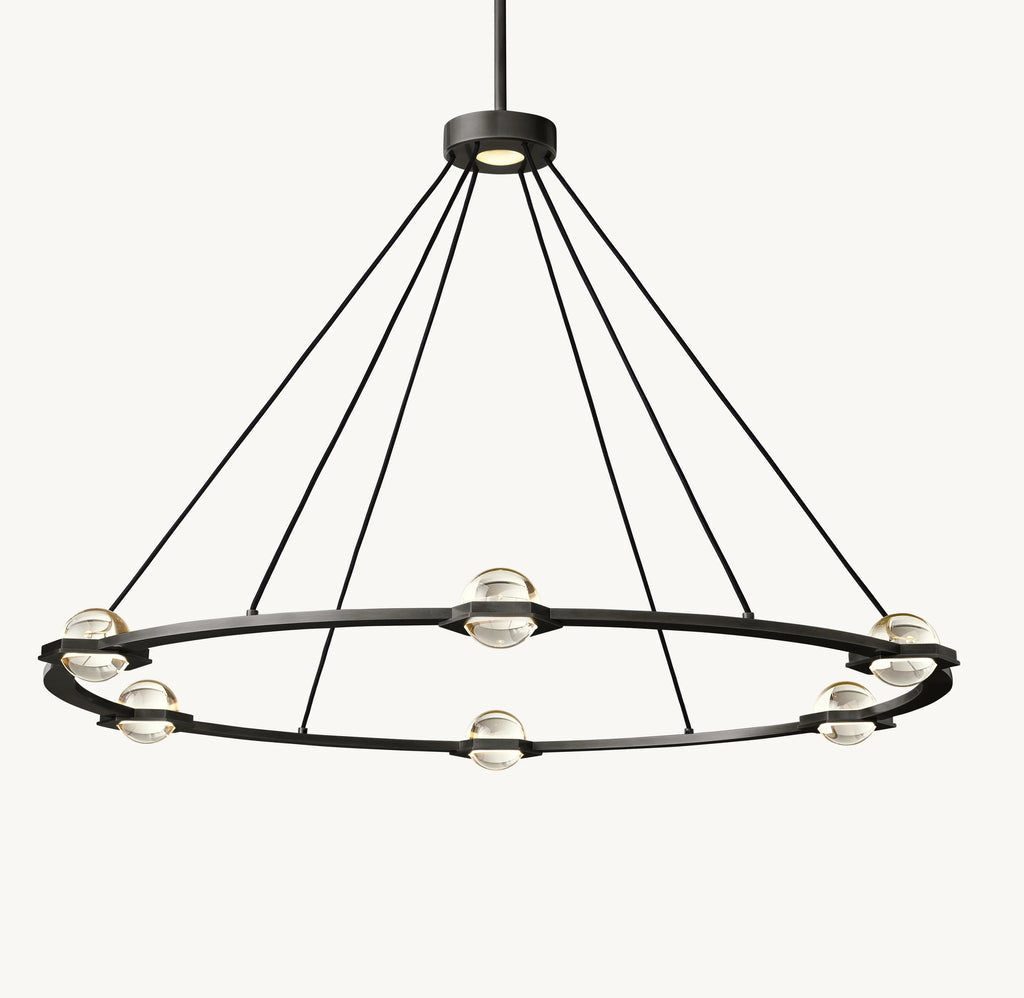 48 Inch Globe Crystal Ring Chandelier - Eclatant