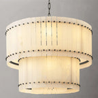 37 Inch Alabaster Two-Tier Chandelier - San Marco