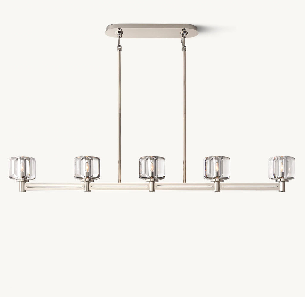 54 Inch Crystal Linear Candle Chandelier - Demaret