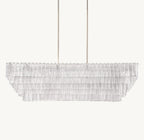 77 Inch Ribbed Clear Glass Rectangular Chandelier - Sirene