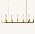 67 Inch Fluted-Glass Candlestick Linear Chandelier - Cannele