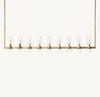69 Inch Cylindrical Glass Candle Linear Chandelier - Ravelle
