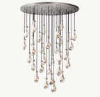 60 Inch Raindrop Glass Round Chandelier – Ava