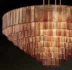 52 Inch Ribbed Smoked Glass Tiered Chandelier - Sirene