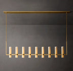 69 Inch Cylindrical Milk Glass Linear Chandelier - Ravelle