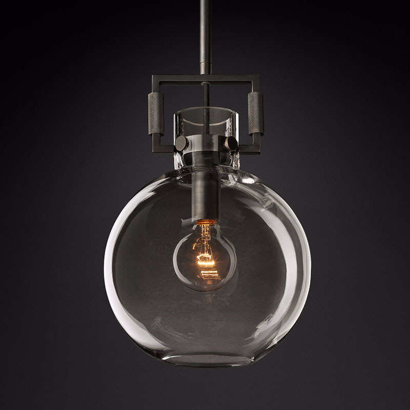 10 Inch Clear Glass Globe Pendant Light - Machinist