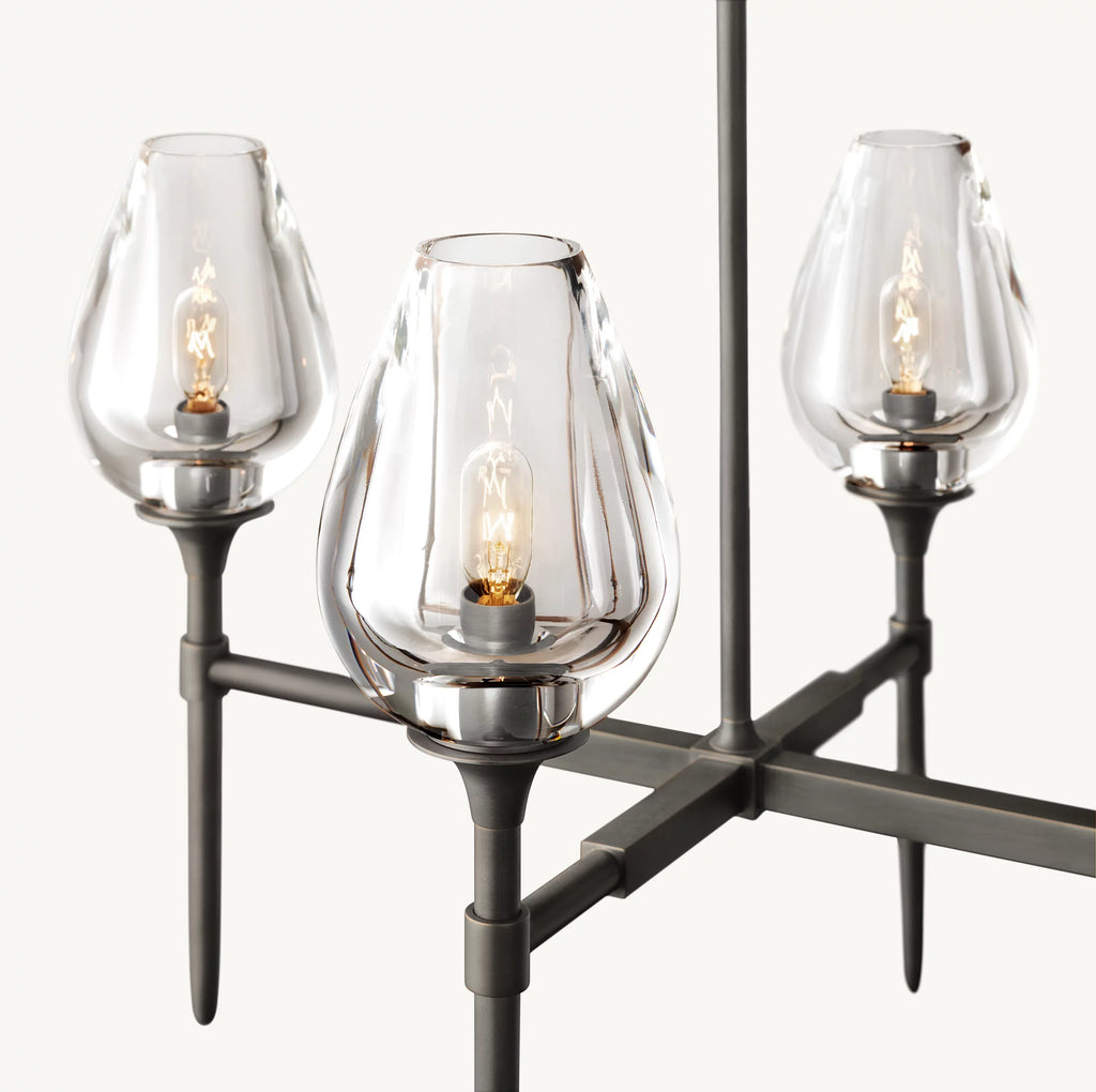 65 Inch Torchiere Crystal Linear Chandelier - Tulip